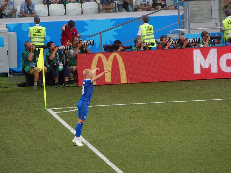 A throw-in during Nigeria–Iceland at the 2018 World Cup, 22 June 2018 (historical illustration)